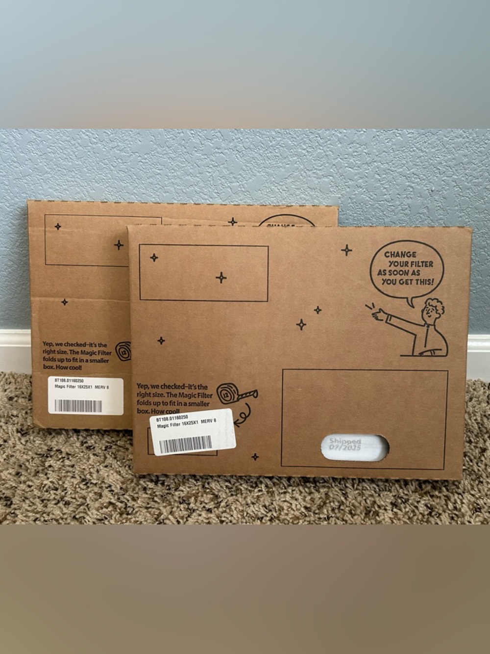 2 Magic Filter Replacement Air Filters - 16x25x1 Merv 8